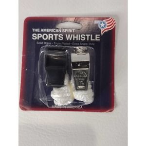 NEW AMERICAN SPIRIT Sport Whistle Solid Brass, Nickel Plated Made in America